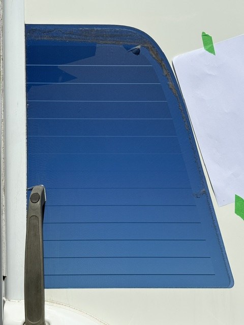 Bailey Pegasus caravan, faded rear panel before