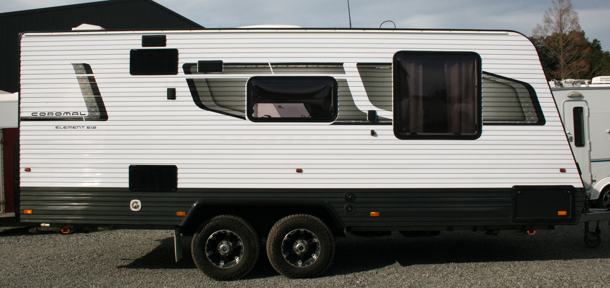 Coromal Element 612 caravan, original graphics before